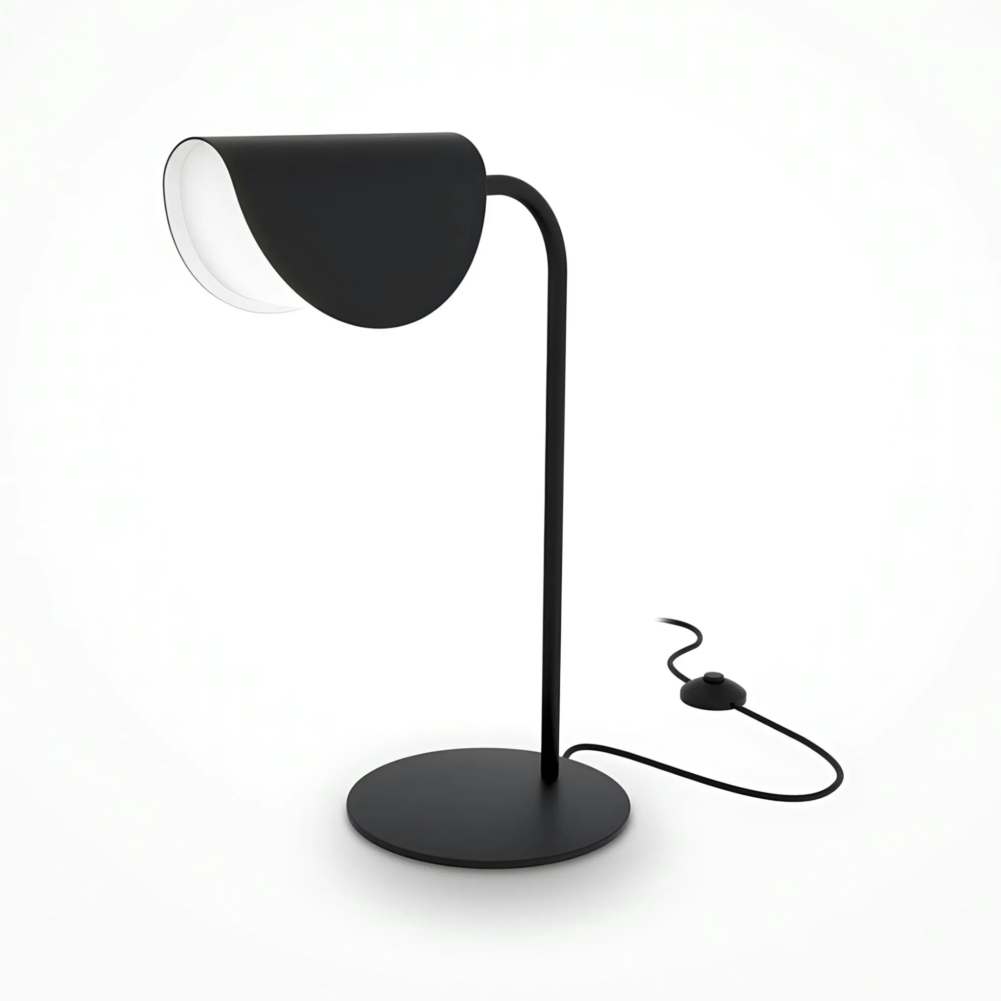 Lampe de chevet noire design - abat-jour plié LENORE