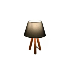 Lampe de chevet trépied moderne, abat-jour anthracite KILIS