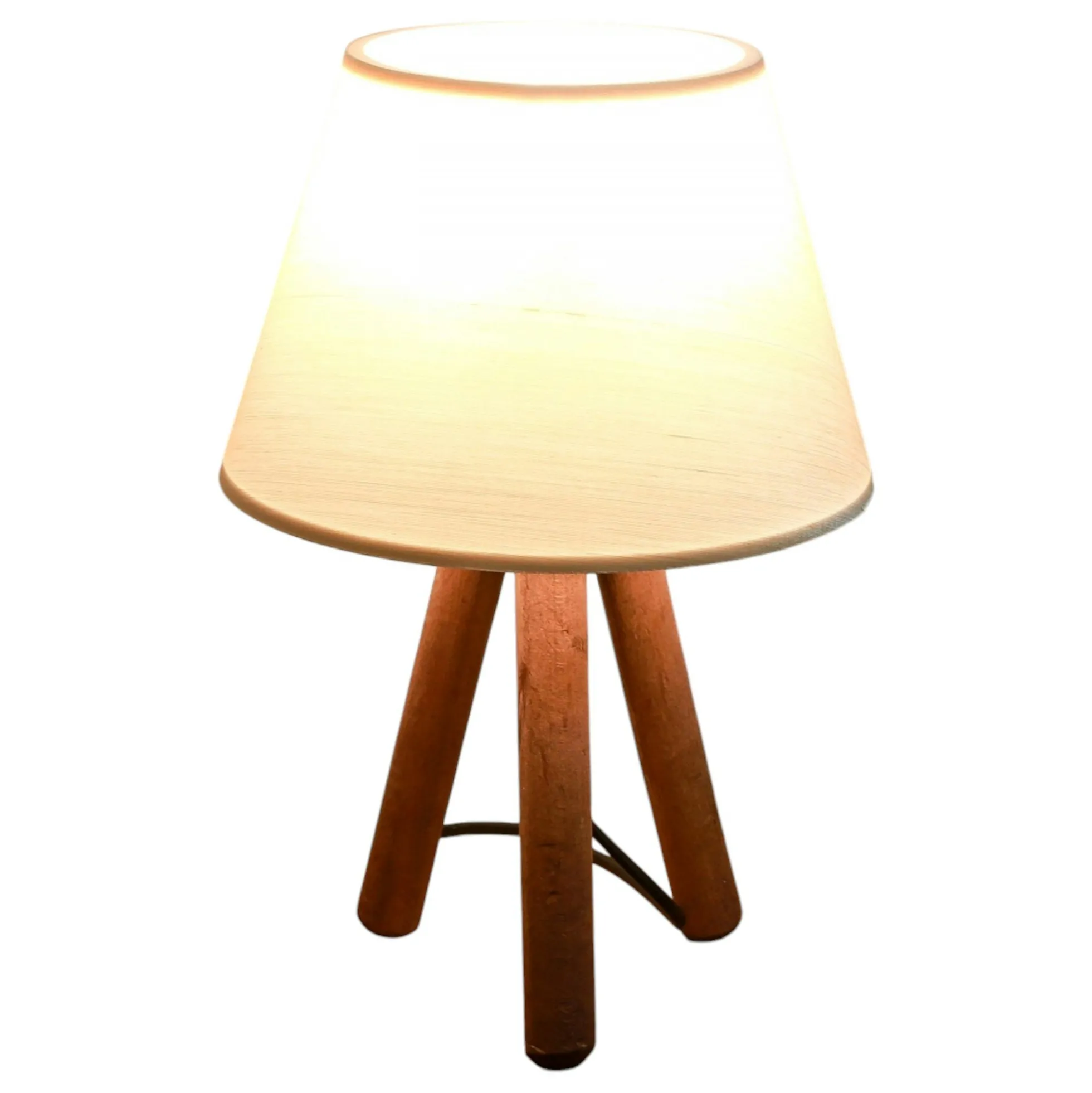 Lampe de chevet trépied moderne, abat-jour blanc KILIS