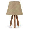 Lampe de chevet trépied moderne, abat-jour beige KILIS
