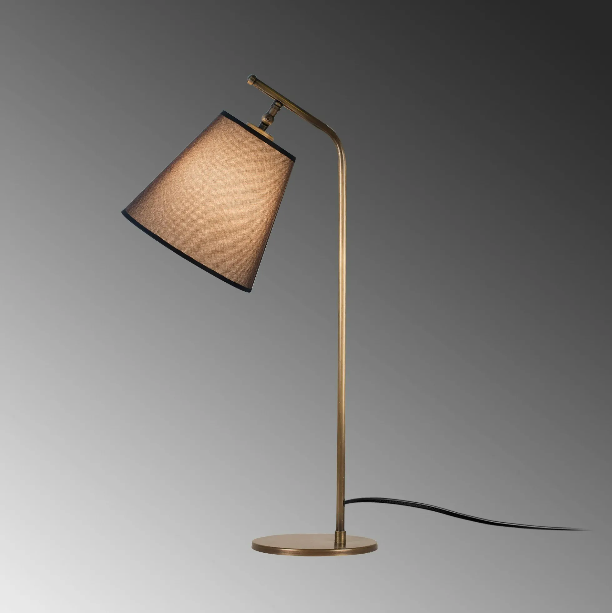 Lampe de chevet vintage, abat-jour marron orientable ZURICH