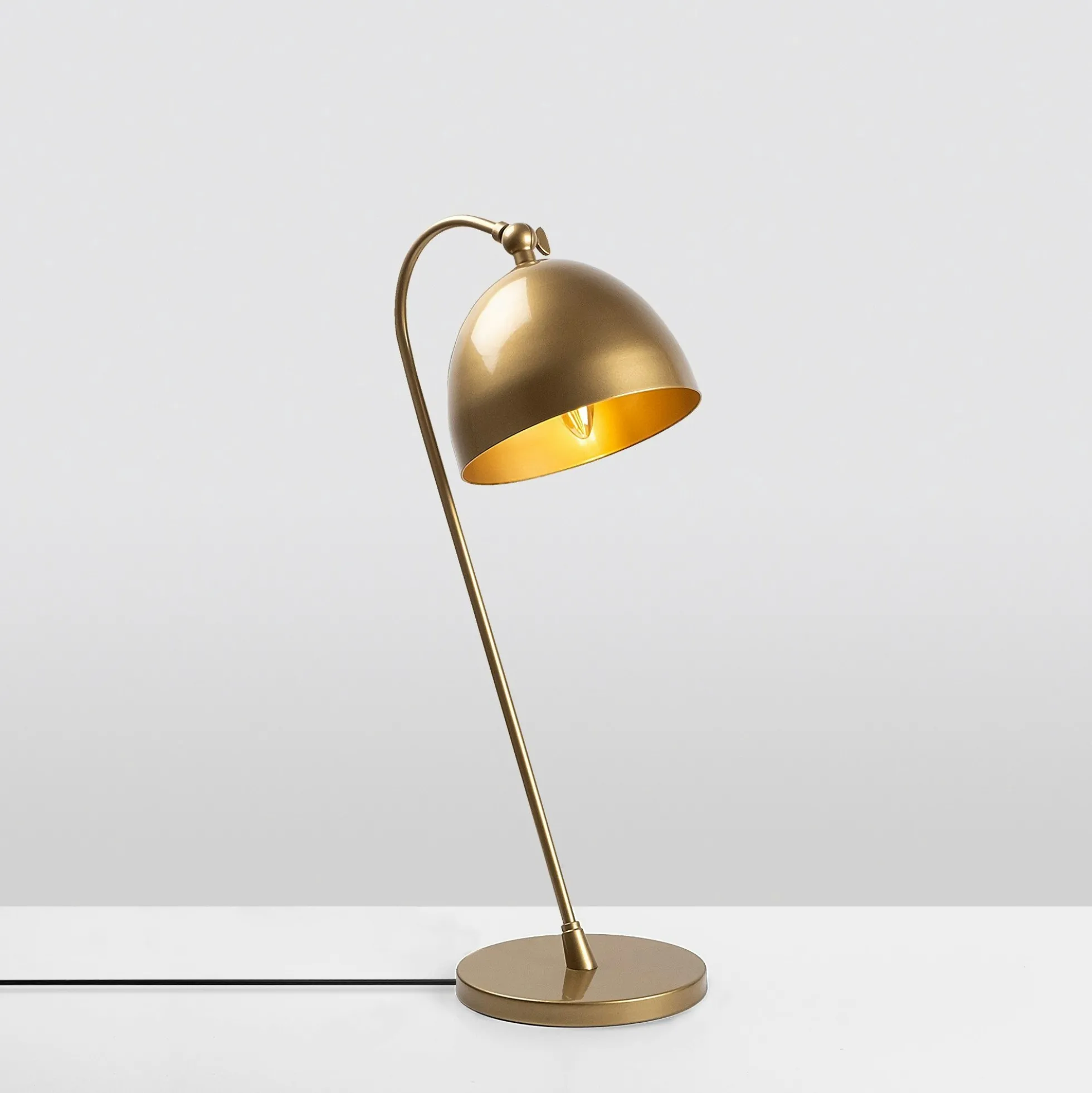 Lampe de chevet vintage cuivrée, abat-jour rond orientable SILE