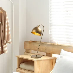 Lampe de chevet vintage cuivrée, abat-jour rond orientable SILE
