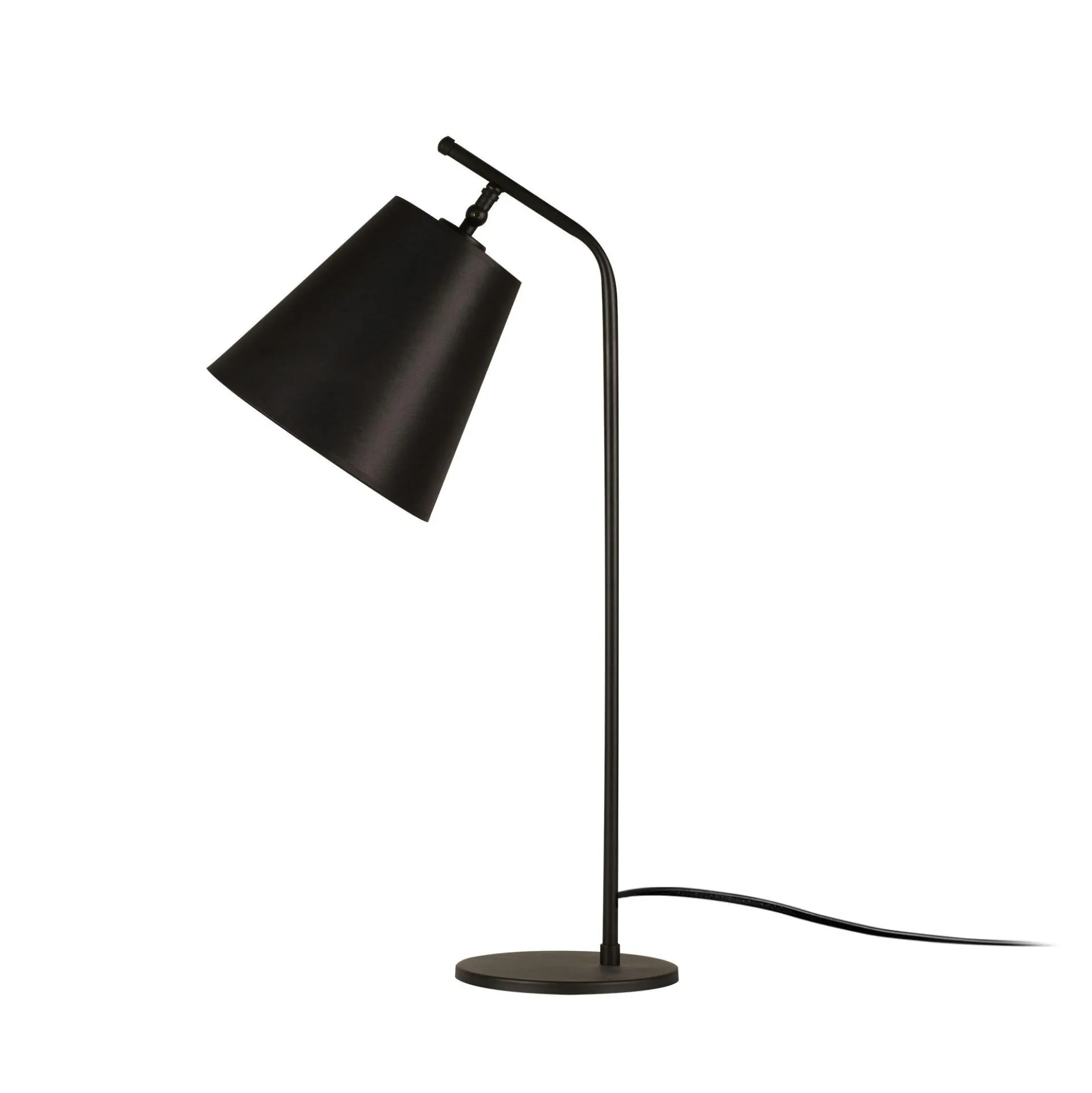 Lampe de chevet vintage noire, abat-jour orientable ZURICH