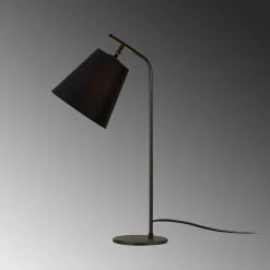 Lampe de chevet vintage noire, abat-jour orientable ZURICH