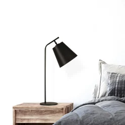Lampe de chevet vintage noire, abat-jour orientable ZURICH