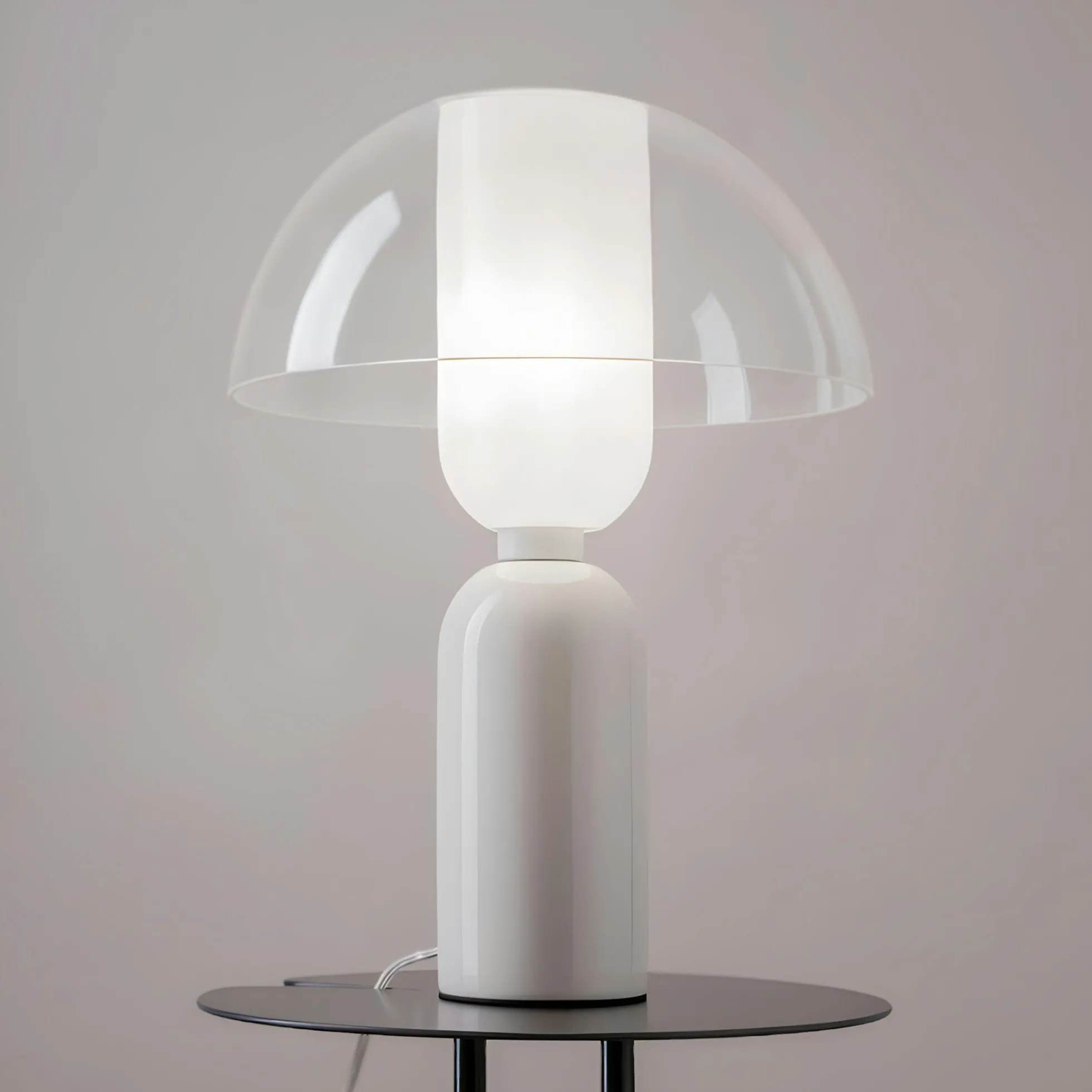 Lampe de salon blanche rétro – verre et céramique WINDER