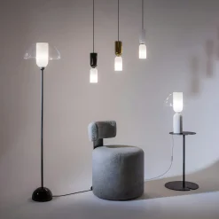 Lampe de salon blanche rétro – verre et céramique WINDER