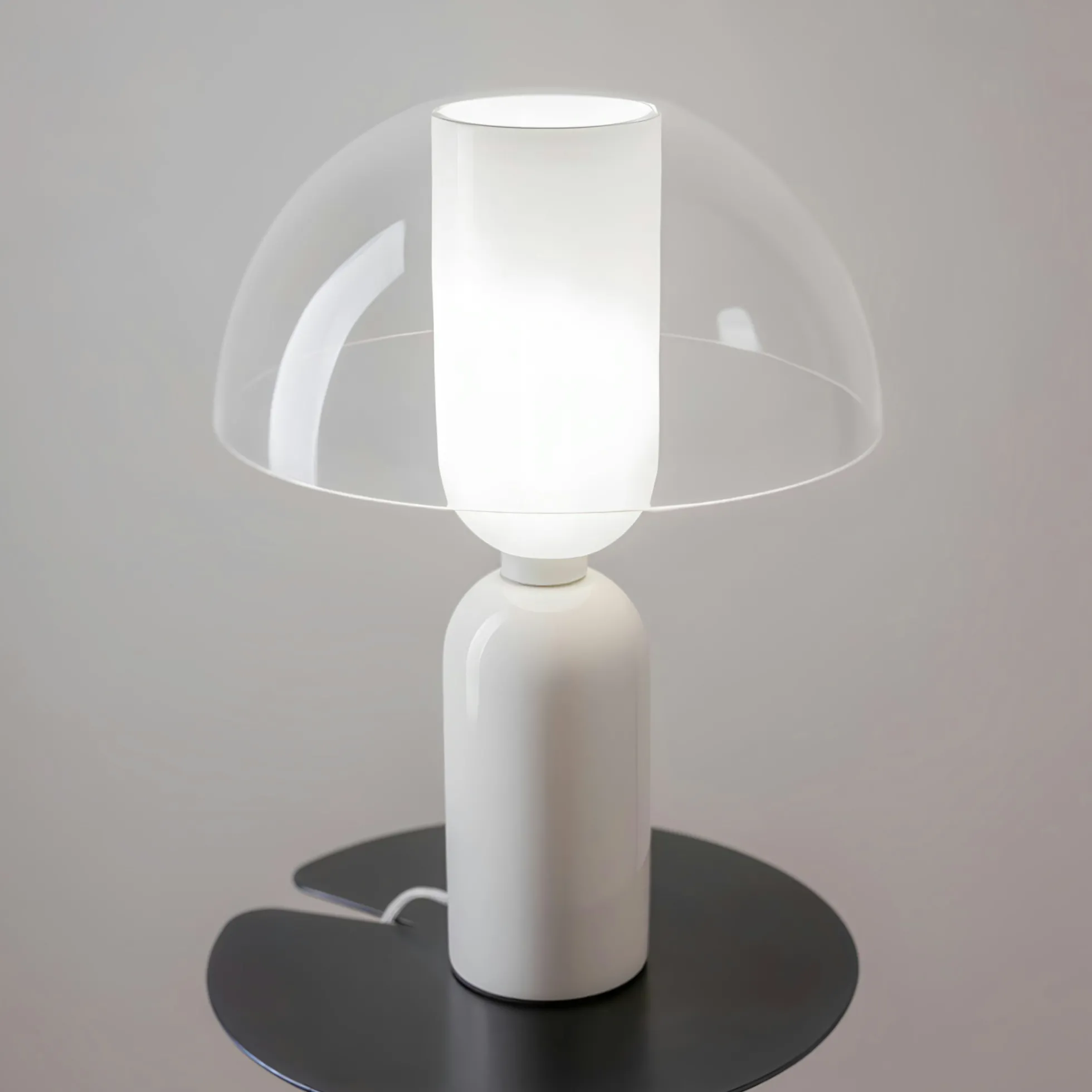 Lampe de salon blanche rétro – verre et céramique WINDER