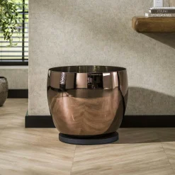 Lampe de salon moderne avec vasque en verre cuivré 41 cm NIAGARA