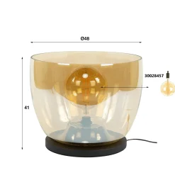 Lampe de salon moderne avec vasque en verre gris fumé 41 cm NIAGARA