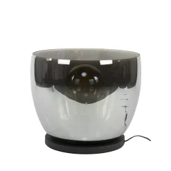 Lampe de salon moderne avec vasque en verre gris fumé 41 cm NIAGARA