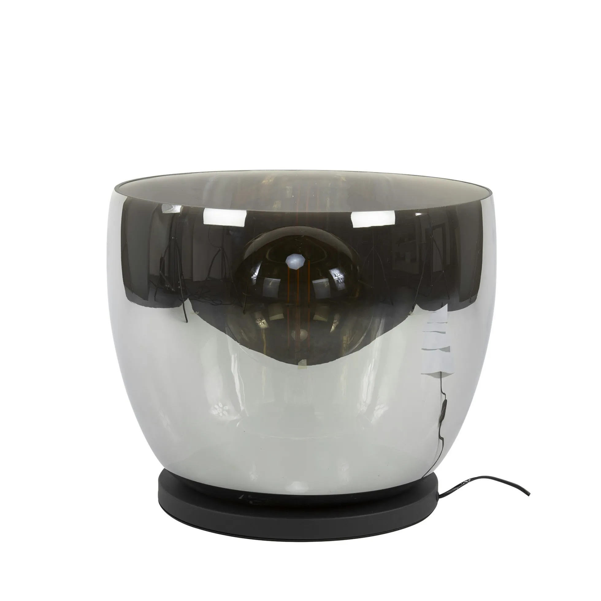 Lampe de salon moderne avec vasque en verre gris fumé 41 cm NIAGARA