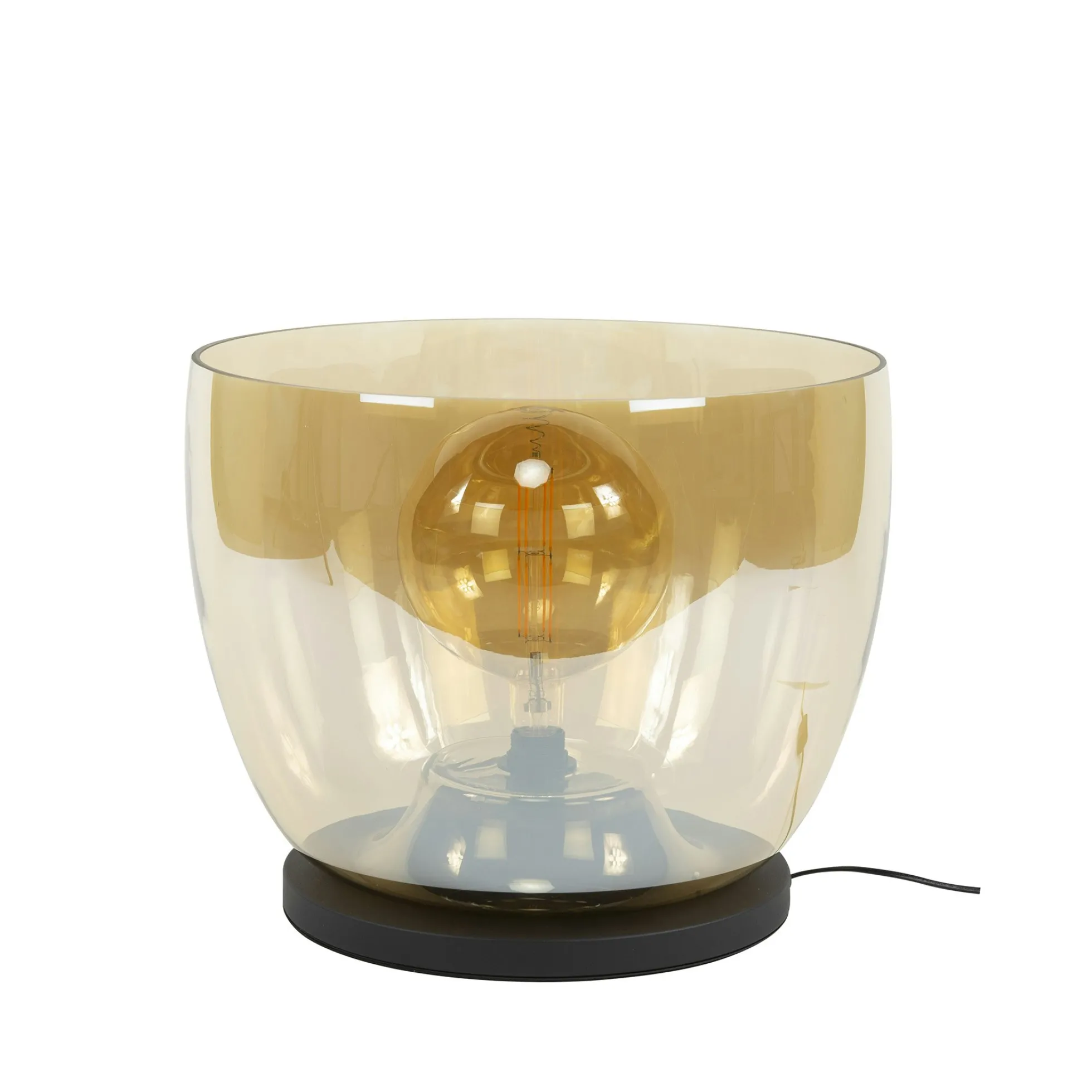 Lampe de salon moderne avec vasque en verre ambré 41 cm NIAGARA