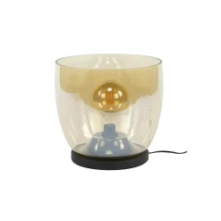 Lampe de salon moderne avec vasque en verre ambré 32 cm NIAGARA