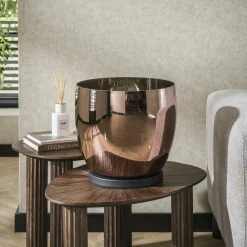 Lampe de salon moderne avec vasque en verre cuivré 32 cm NIAGARA