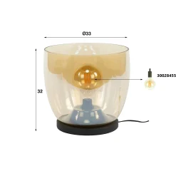 Lampe de salon moderne avec vasque en verre cuivré 32 cm NIAGARA