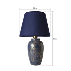 Lampe de salon moderne bleue avec motifs dorés KARS