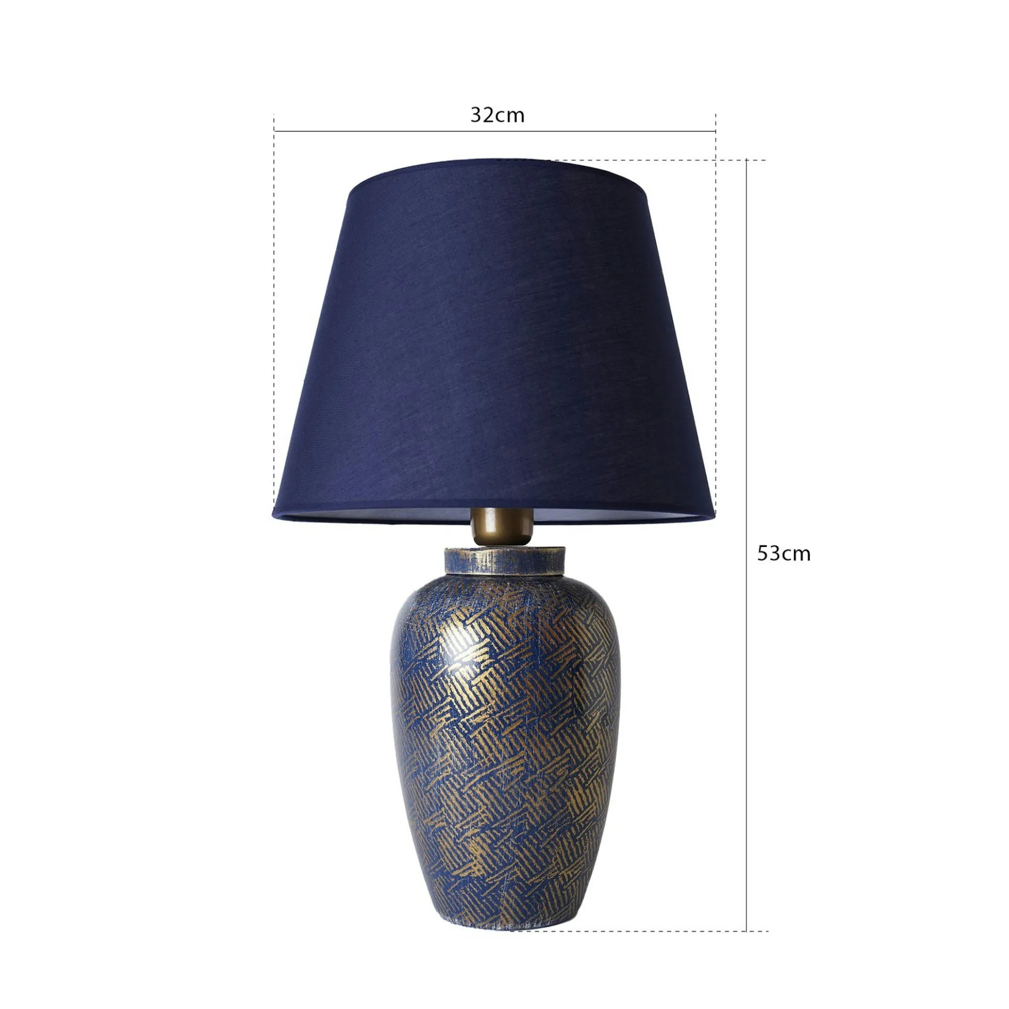 Lampe de salon moderne bleue avec motifs dorés KARS