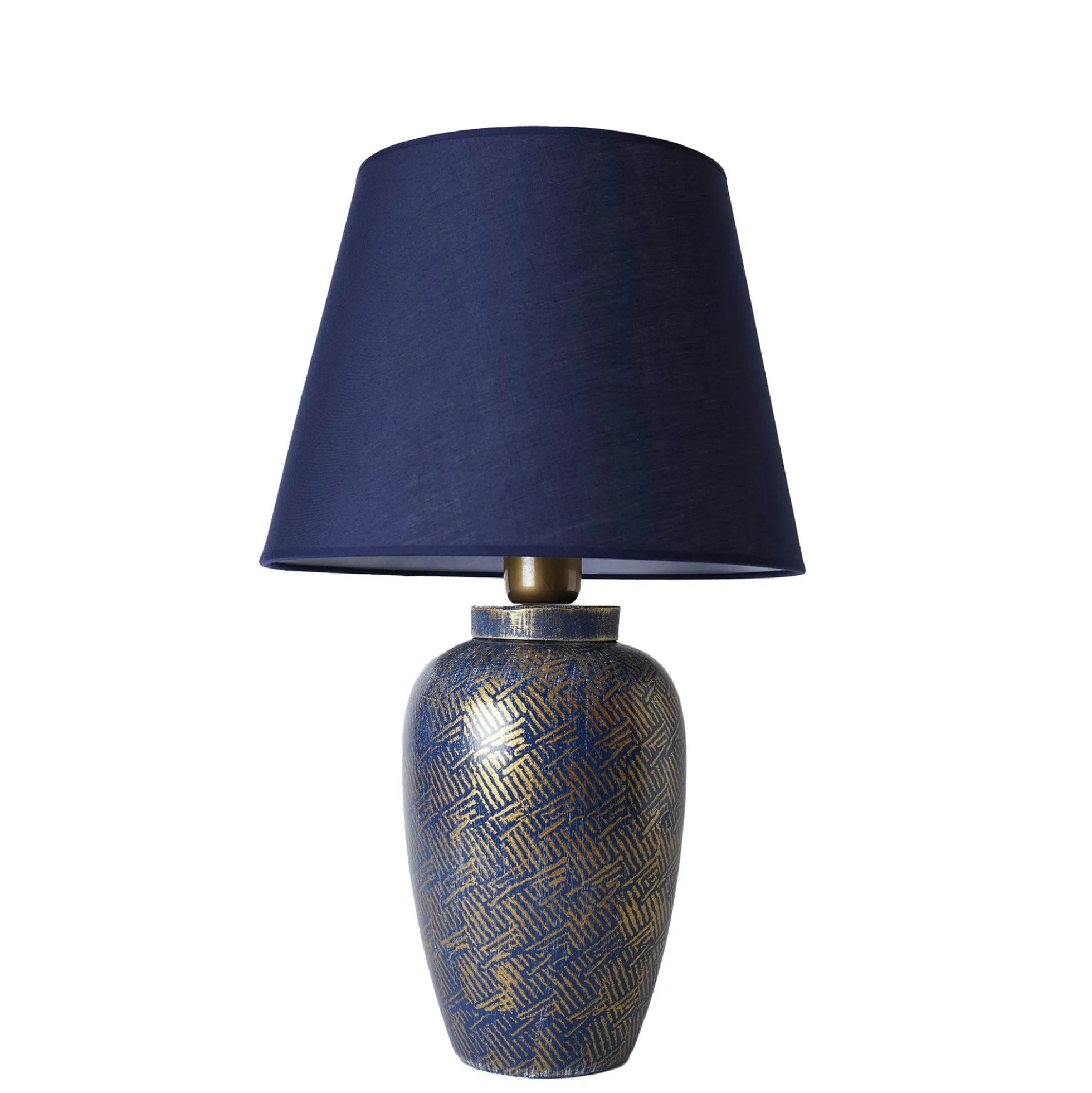 Lampe de salon moderne bleue avec motifs dorés KARS