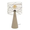 Lampe de salon métal beige pied conique RALF