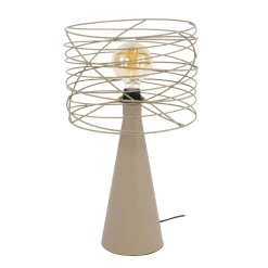 Lampe de salon métal beige pied conique RALF