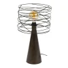 Lampe de salon métal marron pied conique RALF