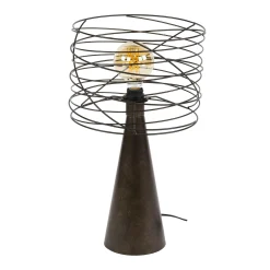 Lampe de salon métal marron pied conique RALF