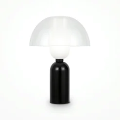 Lampe de salon noire rétro – verre et céramique WINDER