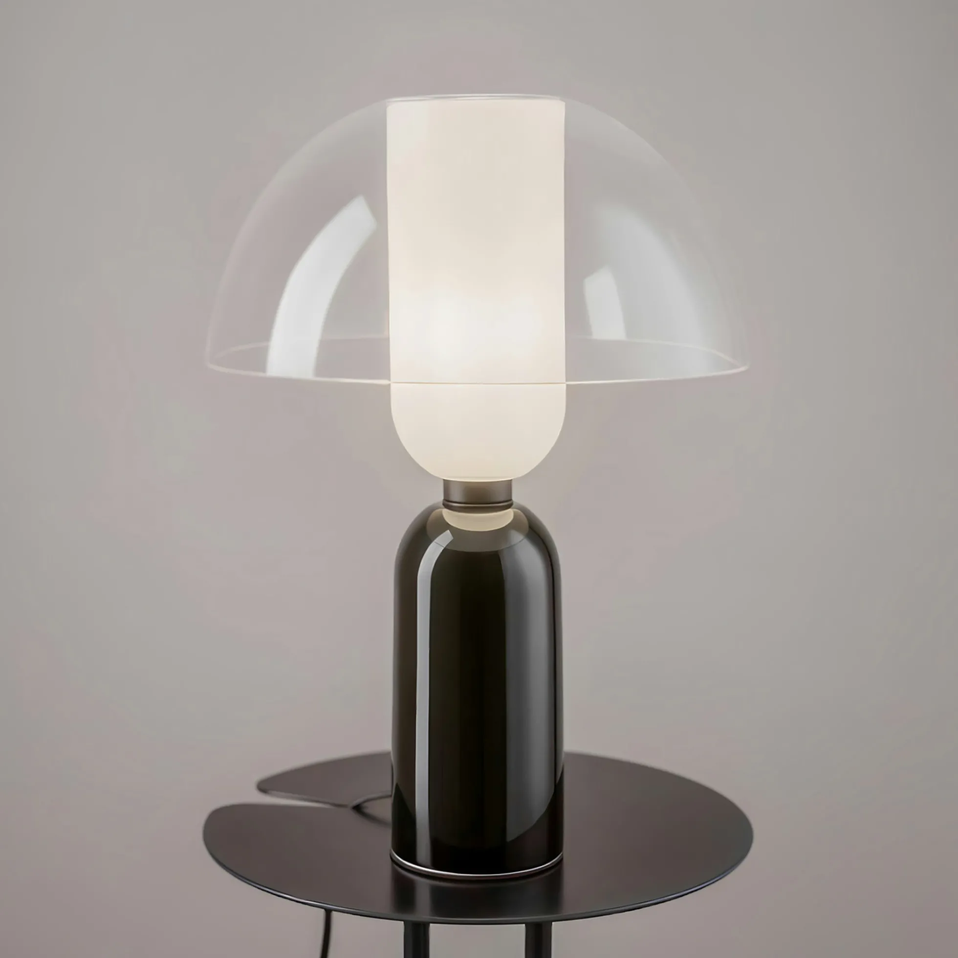 Lampe de salon noire rétro – verre et céramique WINDER
