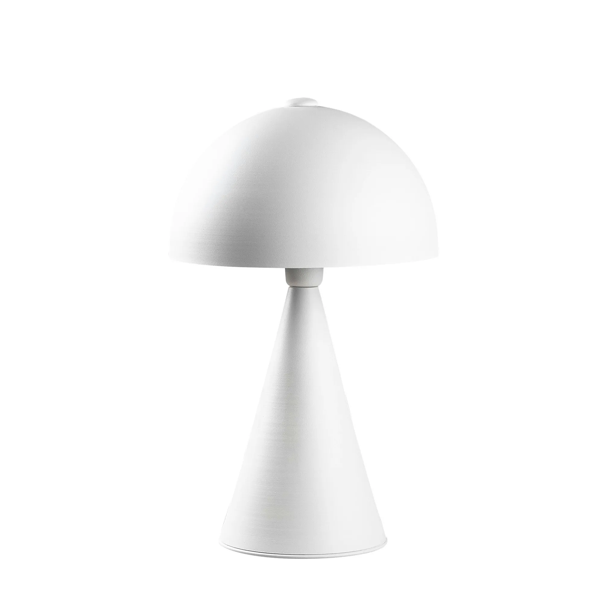 Lampe de table design blanche, abat-jour rond vintage SILE