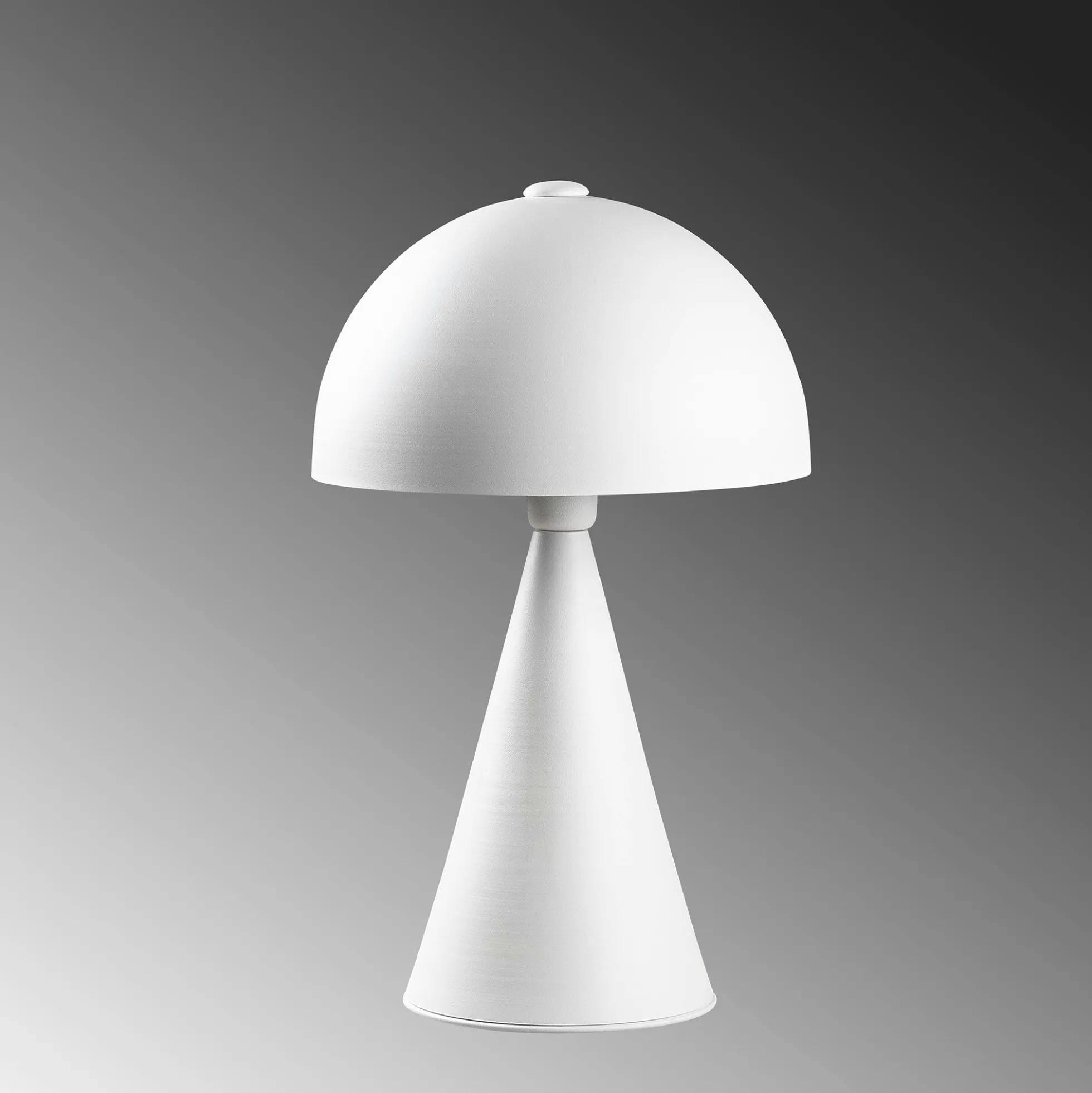Lampe de table design blanche, abat-jour rond vintage SILE