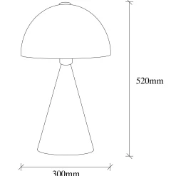 Lampe de table design blanche, abat-jour rond vintage SILE