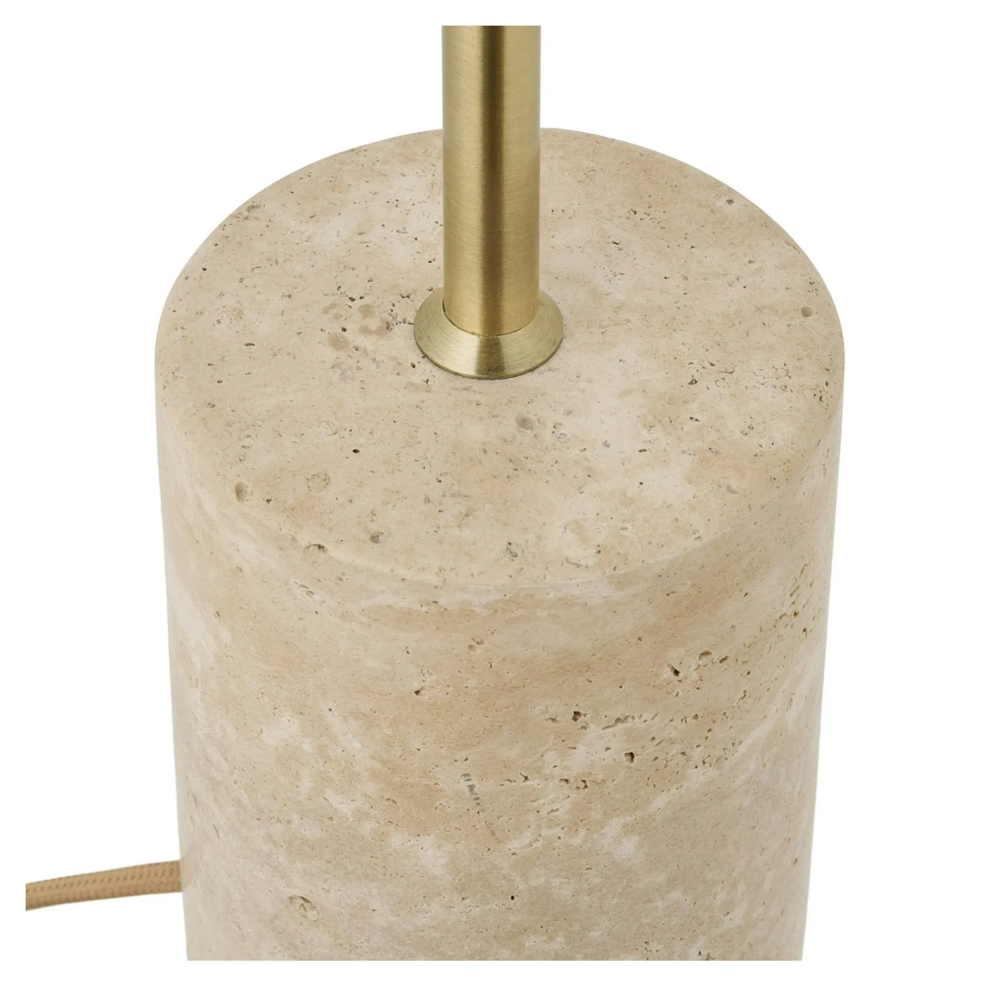 Lampe de table design marbre beige et métal doré KARS