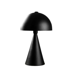 Lampe de table design noire, abat-jour rond vintage SILE