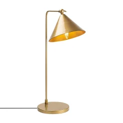 Lampe de table moderne dorée, abat-jour conique SILE