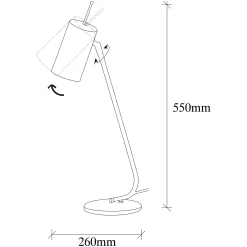 Lampe de table noire, abat-jour orientable moderne chic SFAX