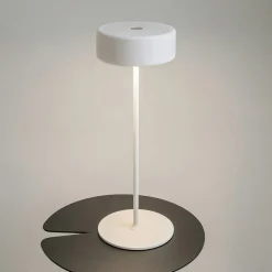 Lampe de table rechargeable blanche - style design ALMA