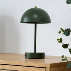 Lampe de table rechargeable en métal vert SILE