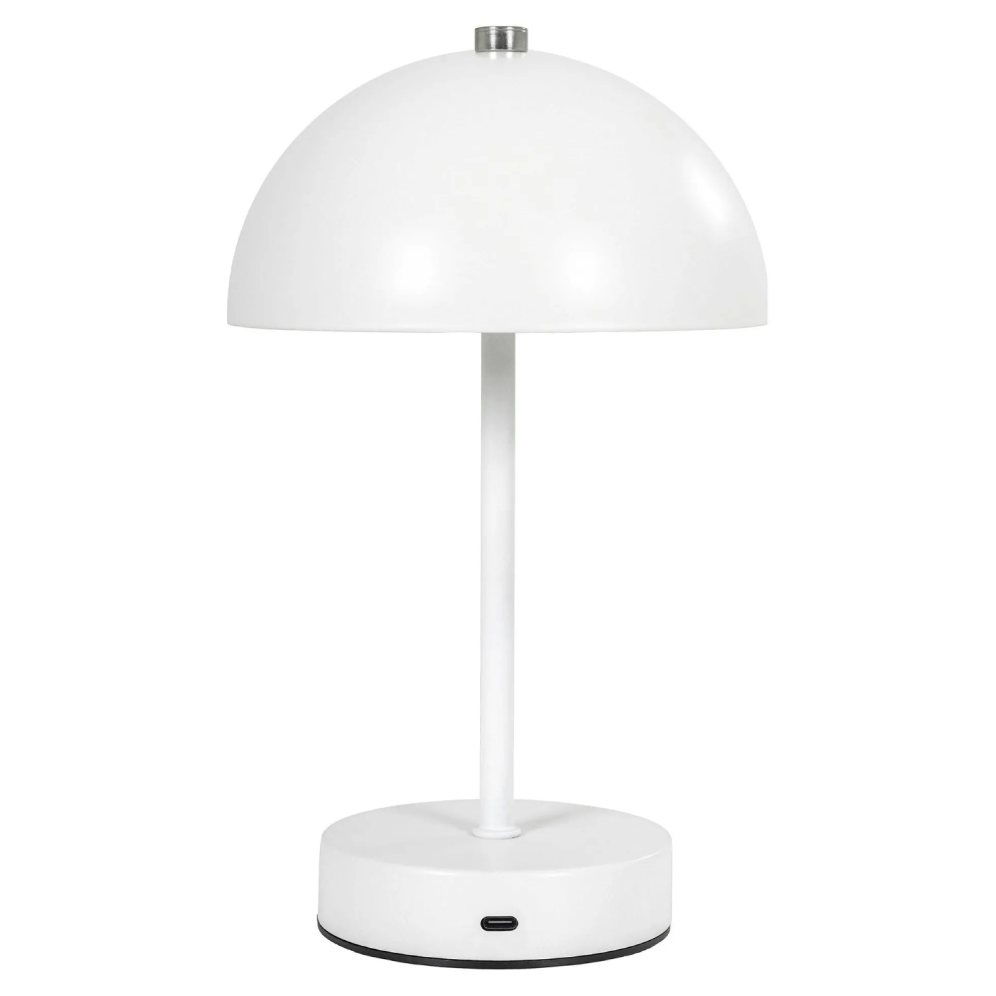 Lampe de table rechargeable en métal blanc SILE
