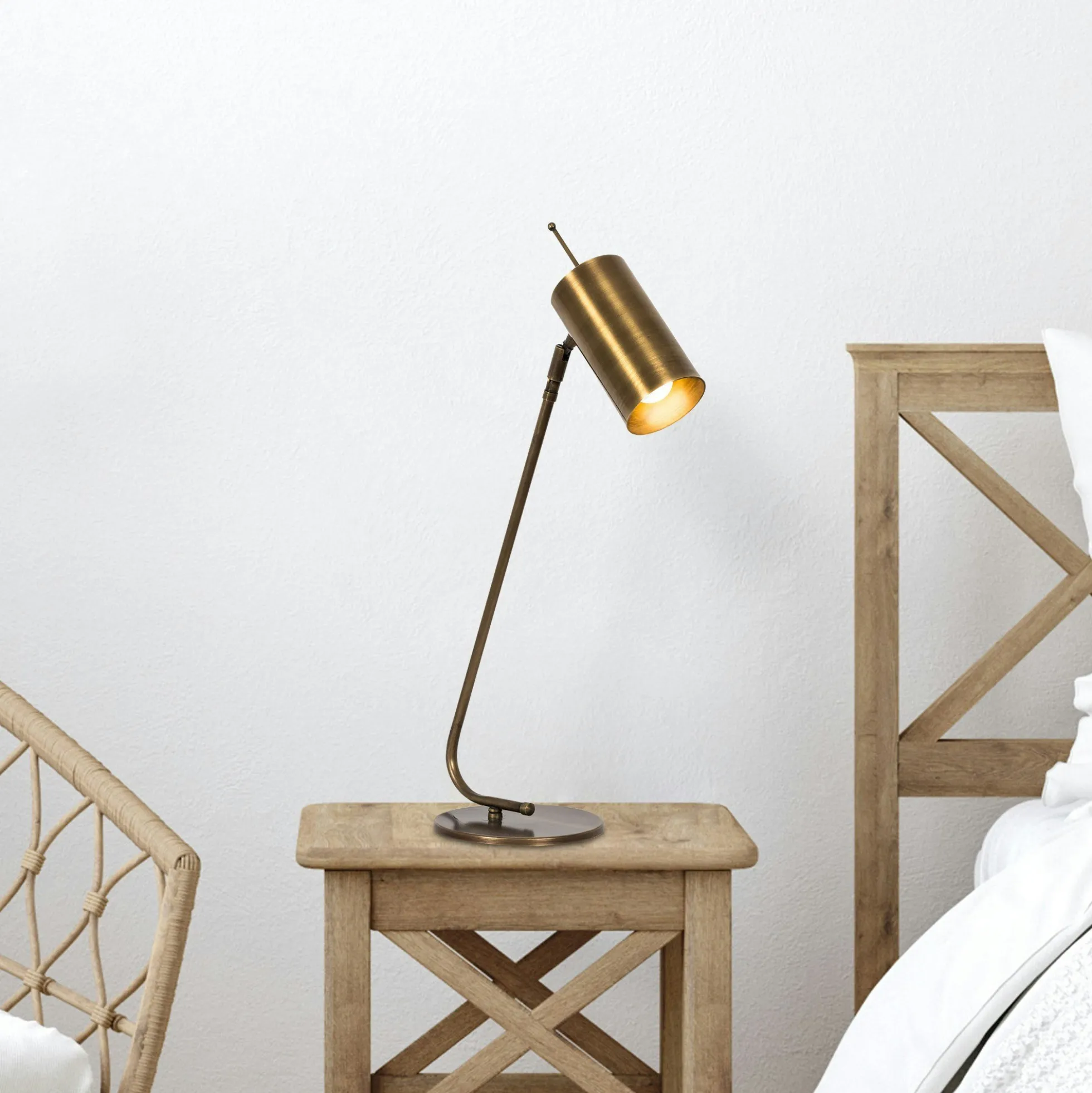 Lampe de table vintage, abat-jour tube orientable SFAX