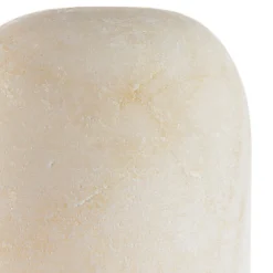 Lampe de table 10x10cm en pierre naturelle d'onyx et teck FOLELLI
