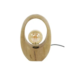 Lampe en bois de manguier forme organique H 30 cm LUCKNOW