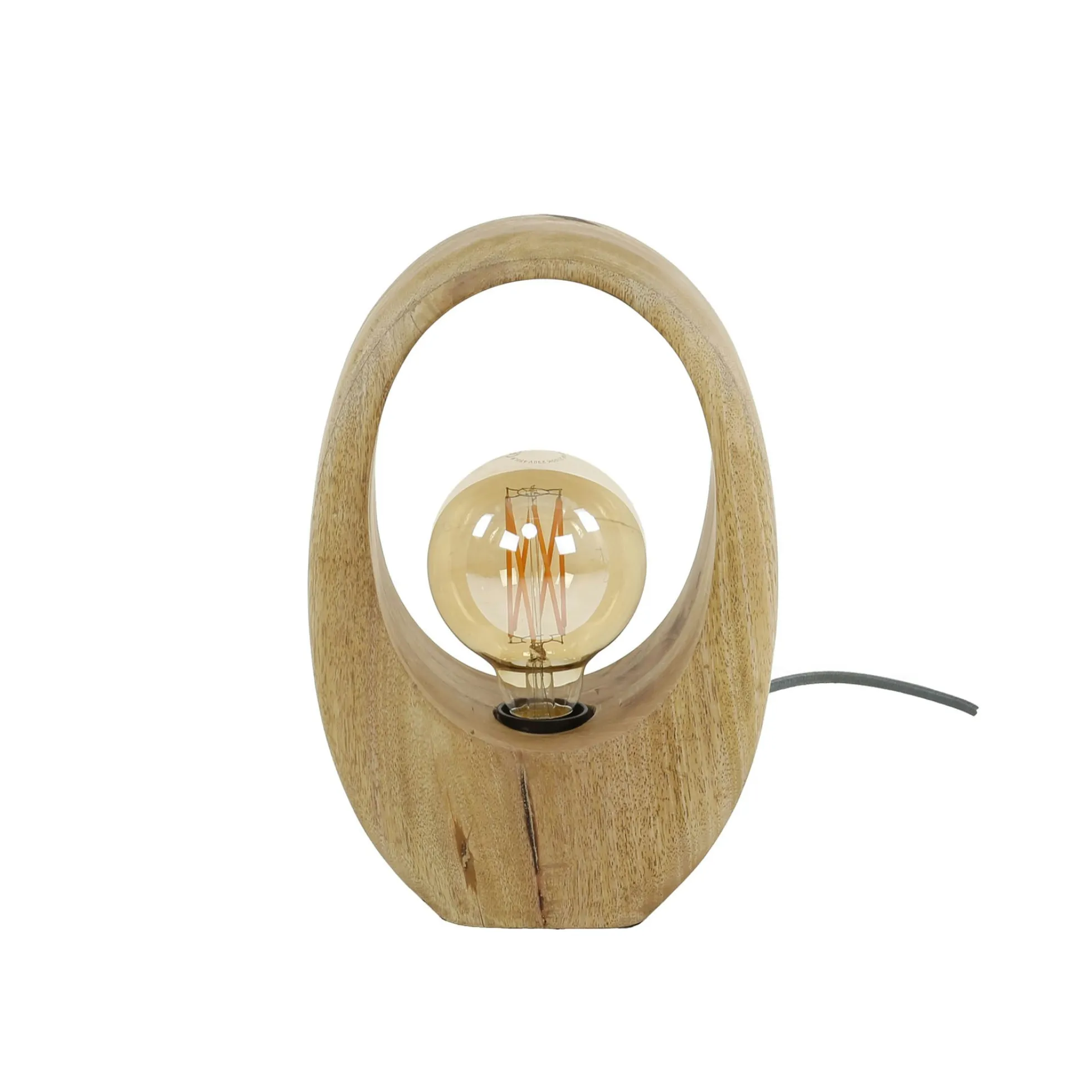 Lampe en bois de manguier forme organique H 30 cm LUCKNOW