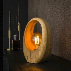 Lampe en bois de manguier forme organique H 30 cm LUCKNOW