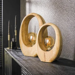 Lampe en bois de manguier forme organique H 30 cm LUCKNOW