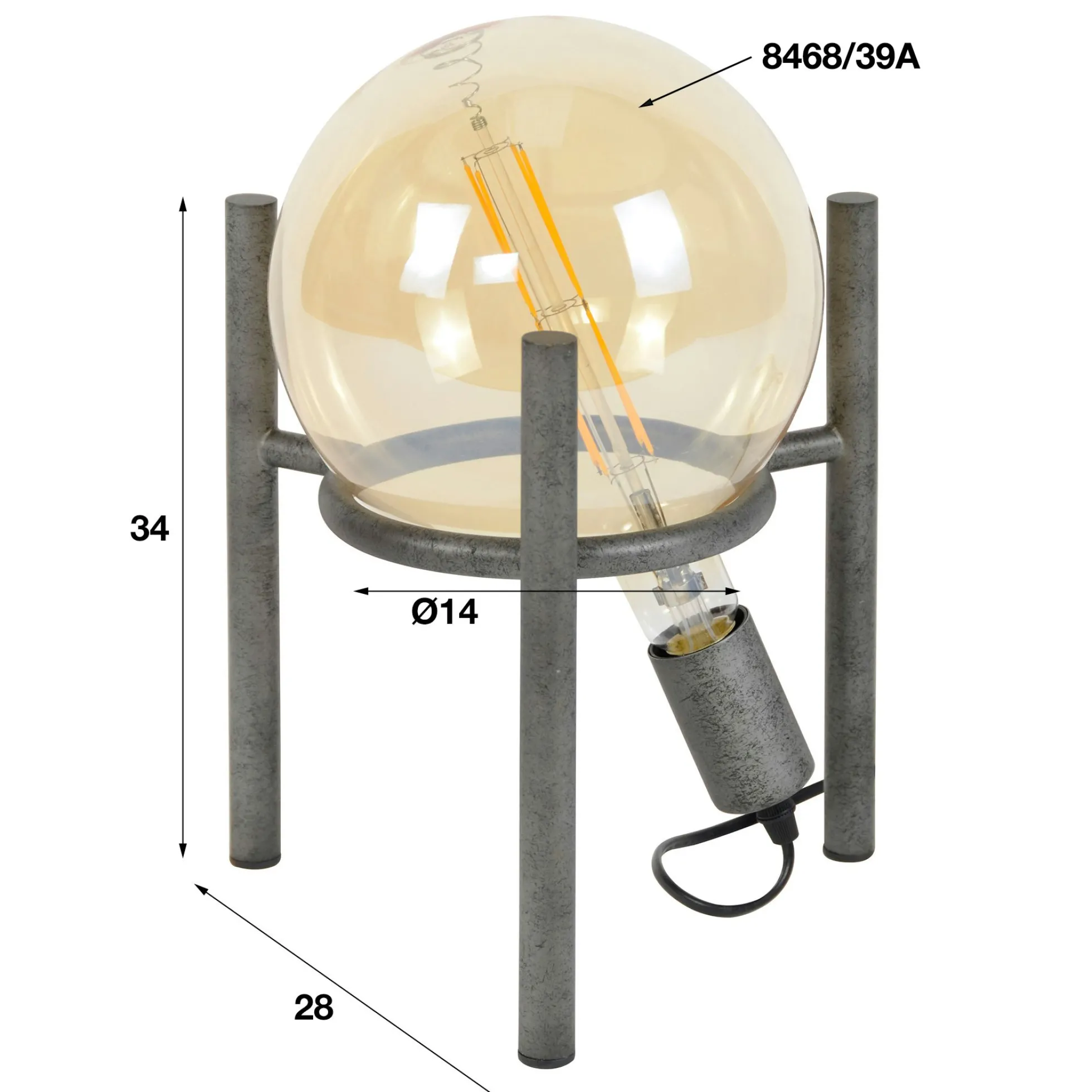 Lampe industrielle trépied style baladeuse RALF
