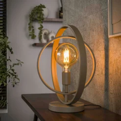 Lampe moderne beige mat, 2 anneaux pivotants TRIBECA