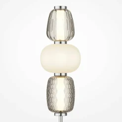 Lampe à poser argent LED – abat‑jour verre bijoux SYCOMORE