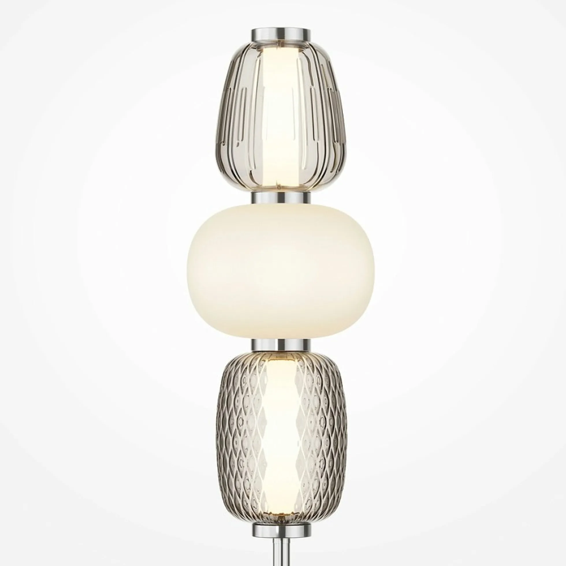 Lampe à poser argent LED – abat‑jour verre bijoux SYCOMORE